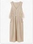 Vestido Midi Linho com Fenda