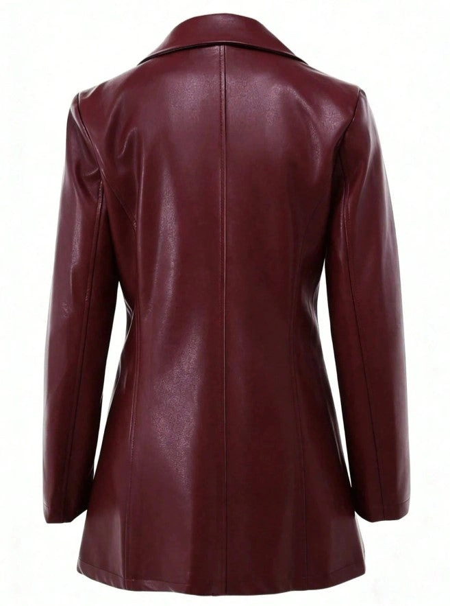Casaco Blazer de Couro Eco Elegance