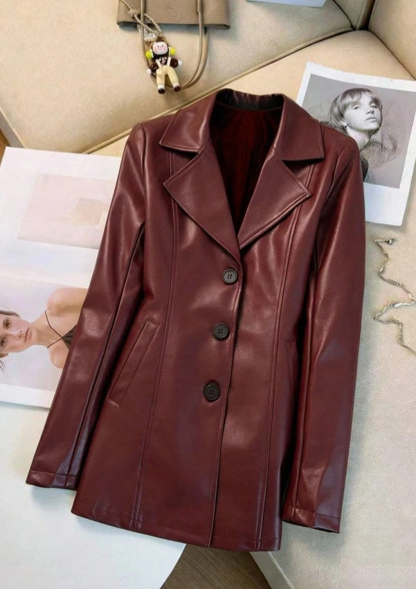 Casaco Blazer de Couro Eco Elegance