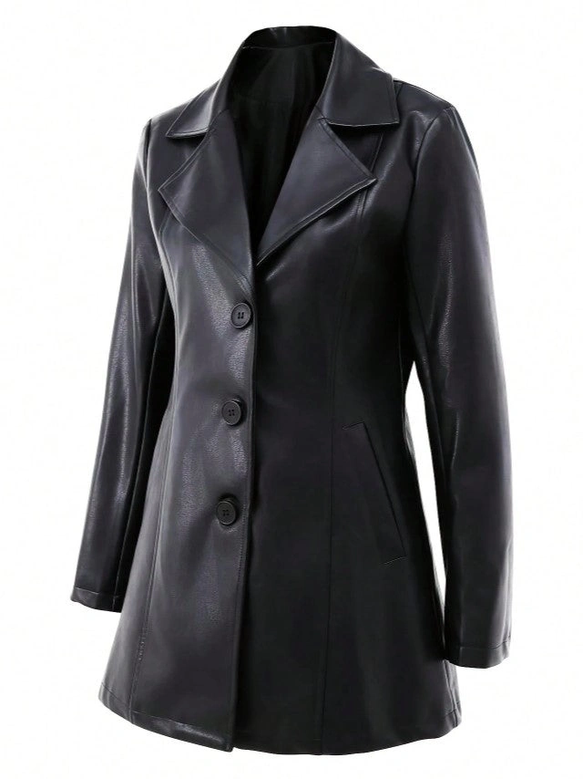 Casaco Blazer de Couro Eco Elegance