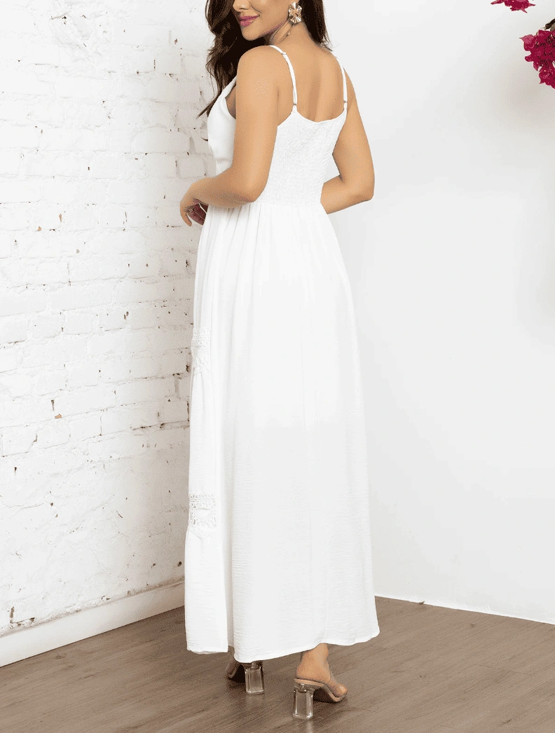 Vestido de Festa Longo com Renda Alcinha