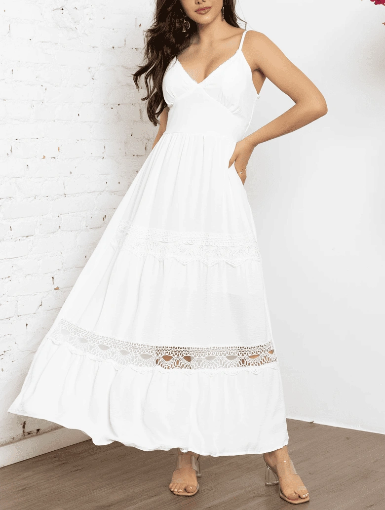 Vestido de Festa Longo com Renda Alcinha