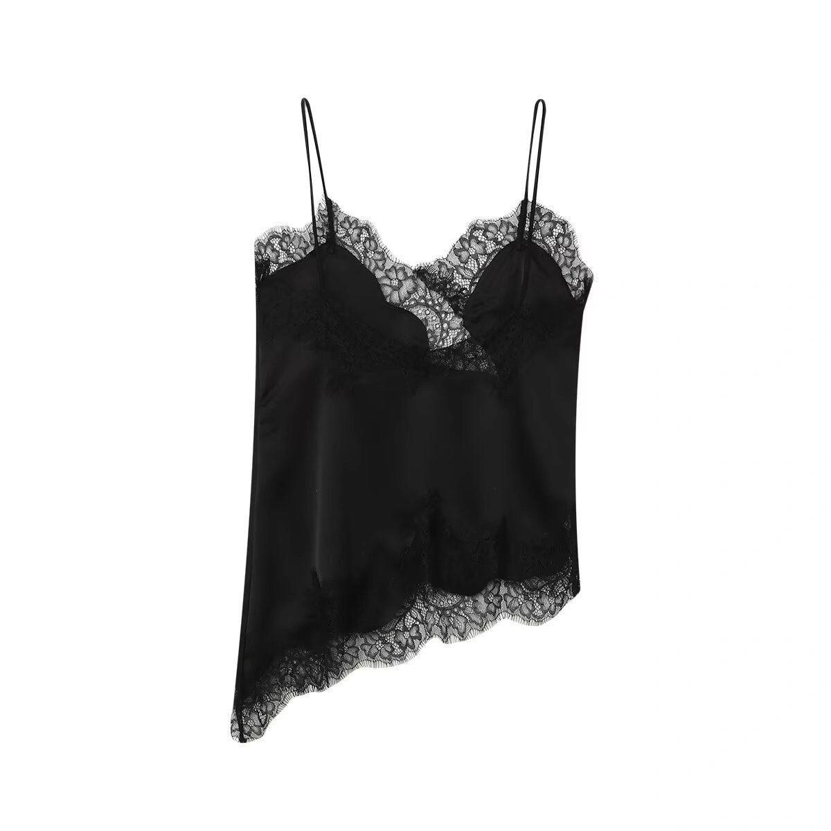 Blusa de Alcinha em Cetim com Renda