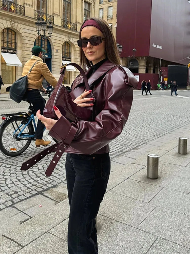 Jaqueta Biker em Couro Ecológico