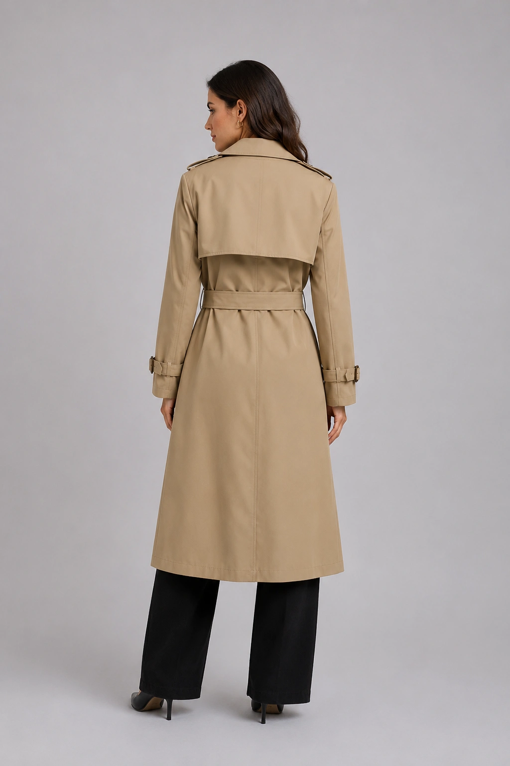 Trench Coat Longo com Faixa