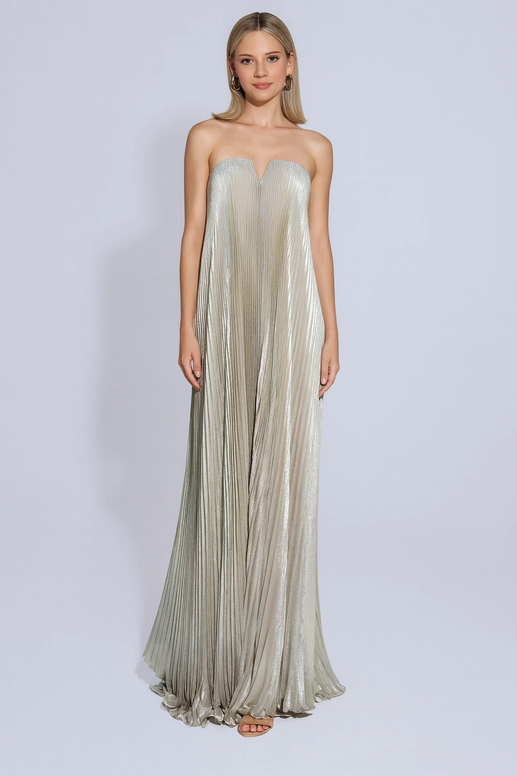 Vestido Victoria Longo Plissado