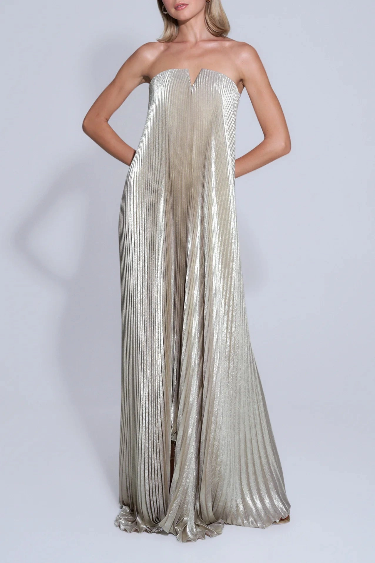 Vestido Victoria Longo Plissado