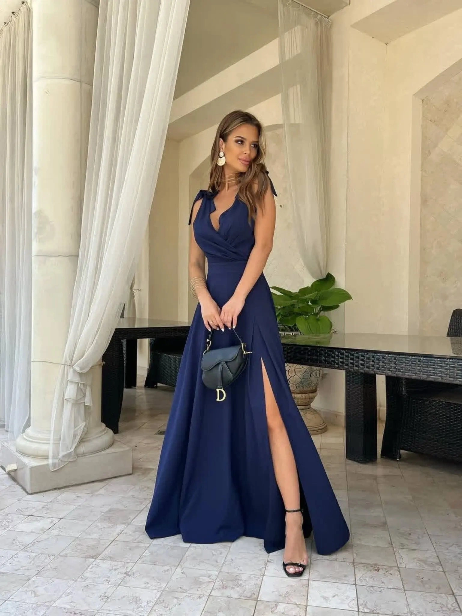 Vestido Helena Longo com Fenda
