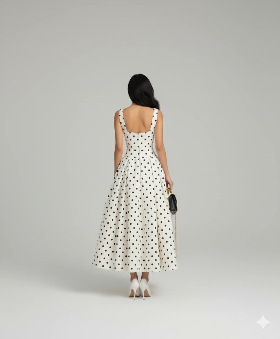 Vestido Audrey Midi Poá