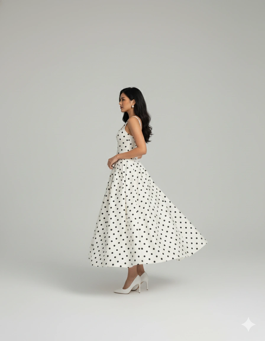 Vestido Audrey Midi Poá