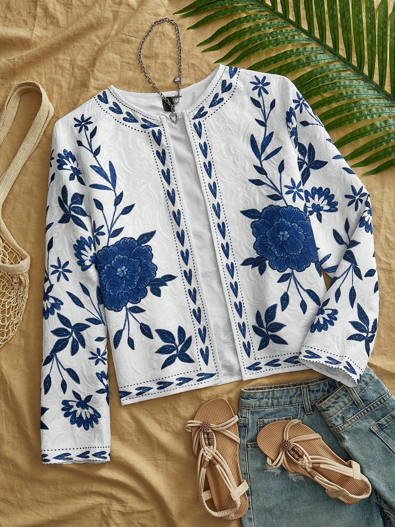 Jaqueta Boho com Bordado Floral