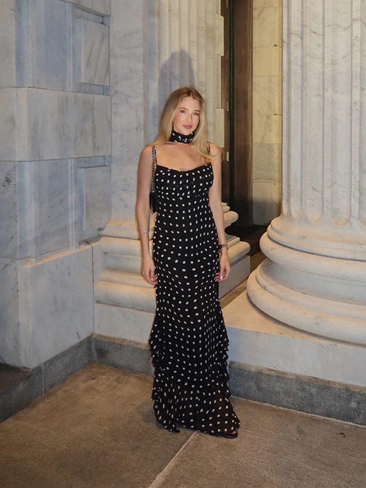 Vestido Audrey Longo em Poá com Babados
