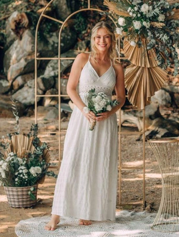 Vestido Longo Serena com Renda na Cintura