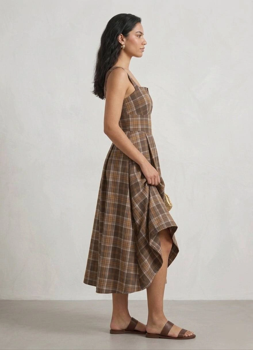 Vestido Midi Charlotte Xadrez