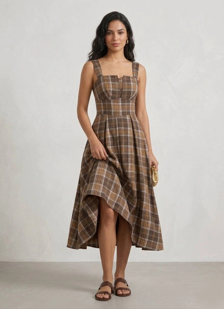 Vestido Midi Charlotte Xadrez