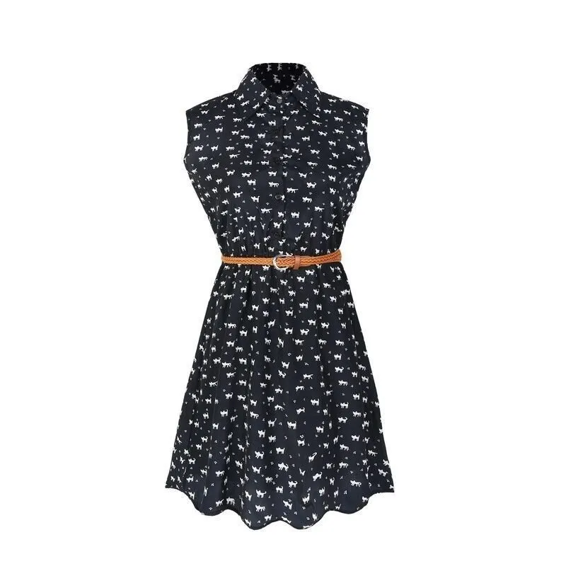 Vestido Estampado com Cinto - Imagem 5