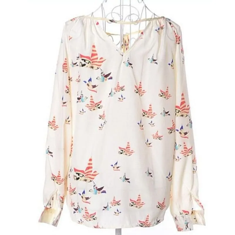 Blusa Bata Bege Estampada - Imagem 6