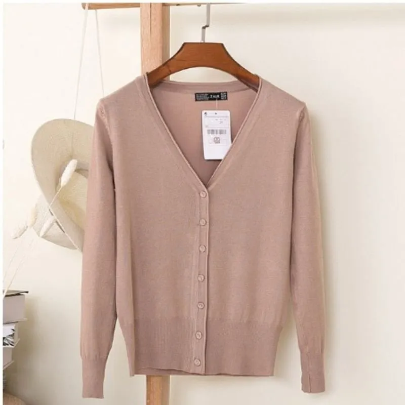 Cardigan Neutro Decote V - Imagem 2