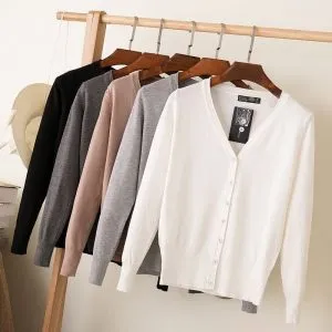 Cardigan Neutro Decote V