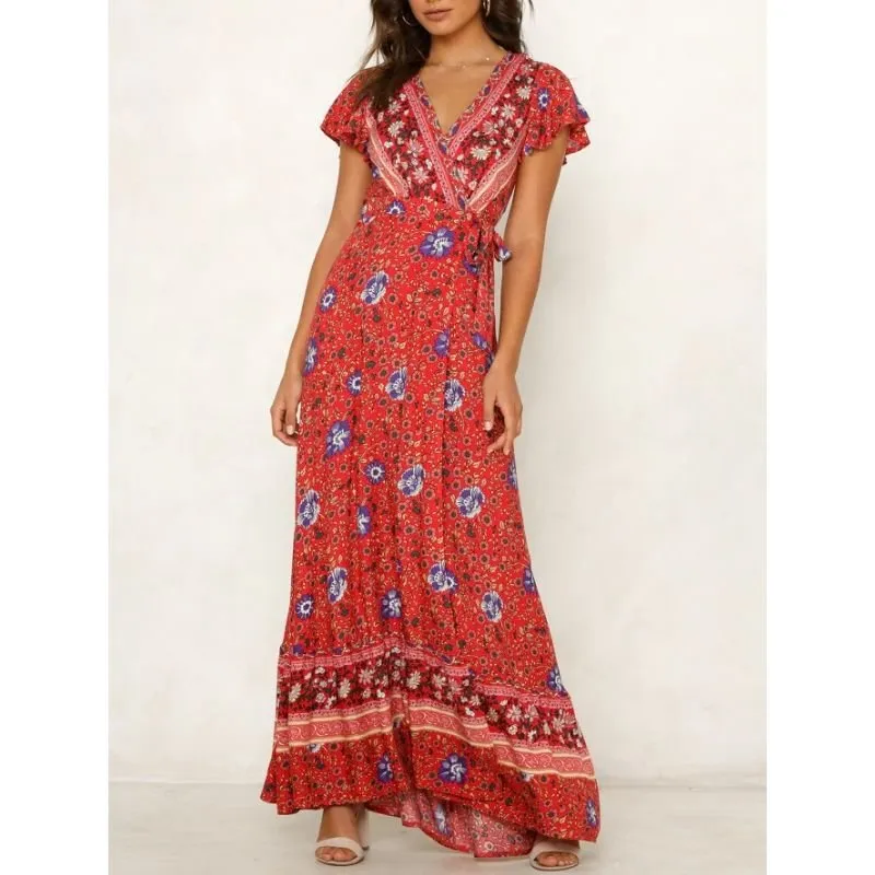 Vestido Longo Estampado Transpasse - Imagem 2