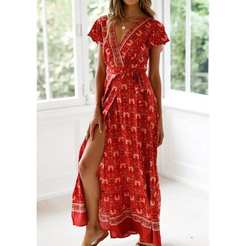 Vestido Longo Estampado Transpasse - Imagem 5