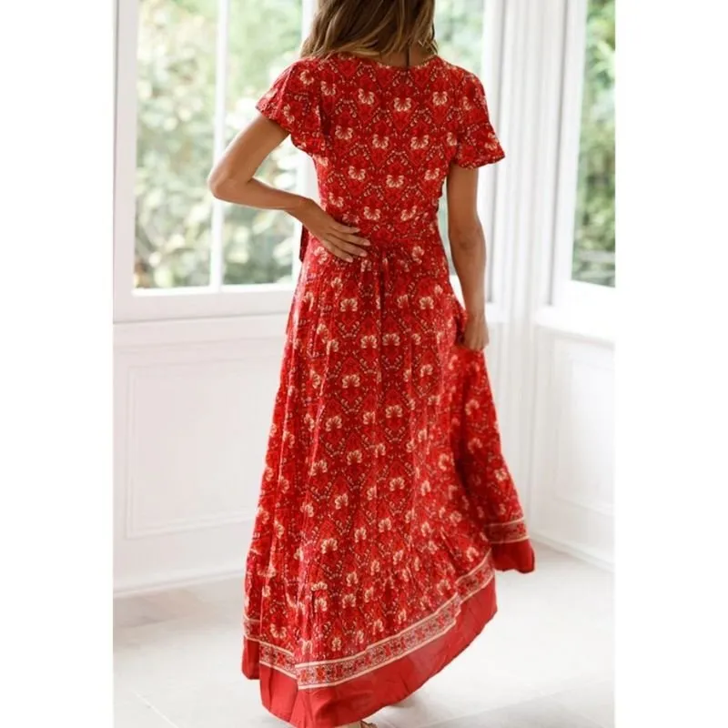 Vestido Longo Estampado Transpasse - Imagem 7