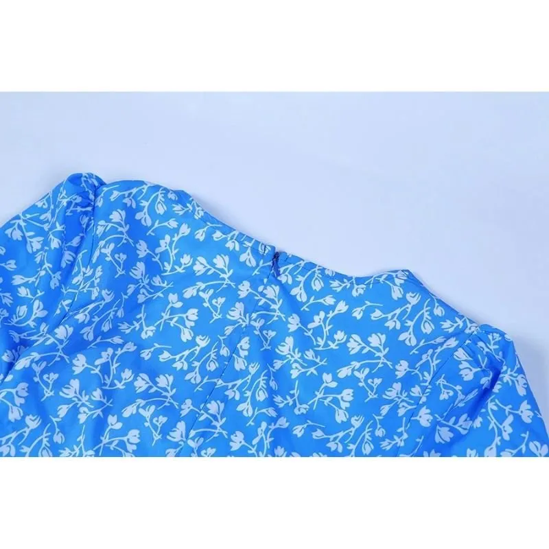 Vestido Midi Azul Vintage - Imagem 10