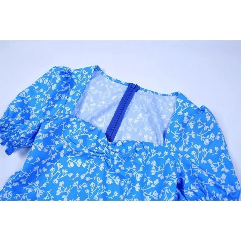 Vestido Midi Azul Vintage - Imagem 6