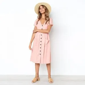 Vestido Midi Botões