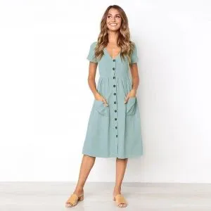 Vestido Midi Botões