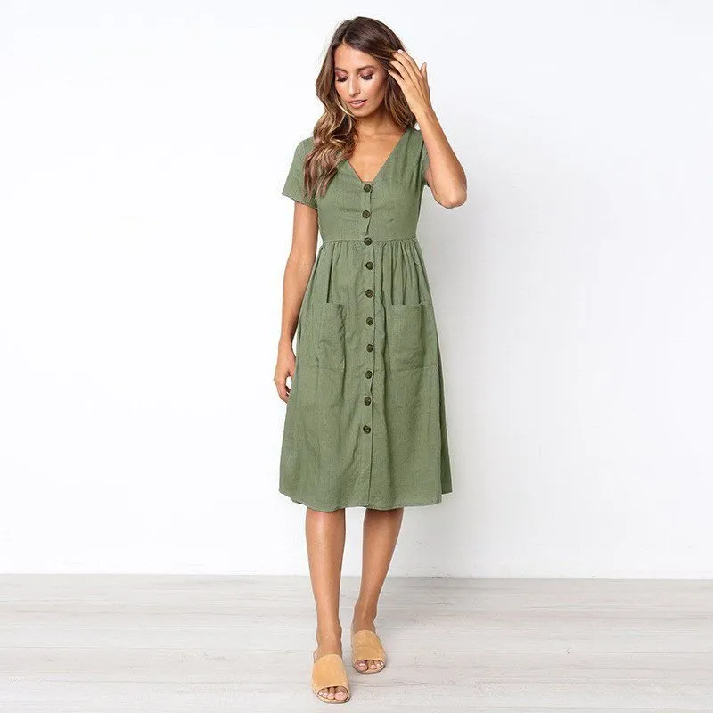 Vestido Midi Botões - Imagem 6