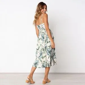 Vestido Midi Folhagens