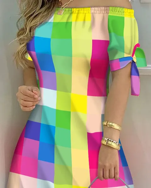 Vestido Ombro a Ombro Listrado - Imagem 5