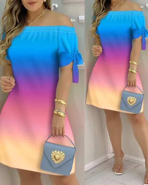 Vestido Ombro a Ombro Listrado - Imagem 7