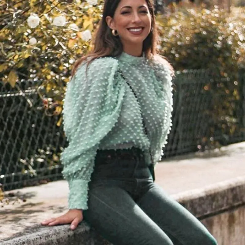 Blusa Manga Bufante Verde - Imagem 3