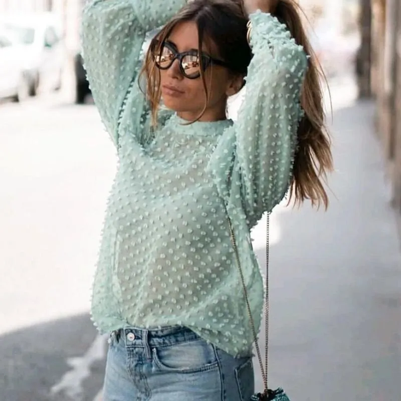 Blusa Manga Bufante Verde - Imagem 5