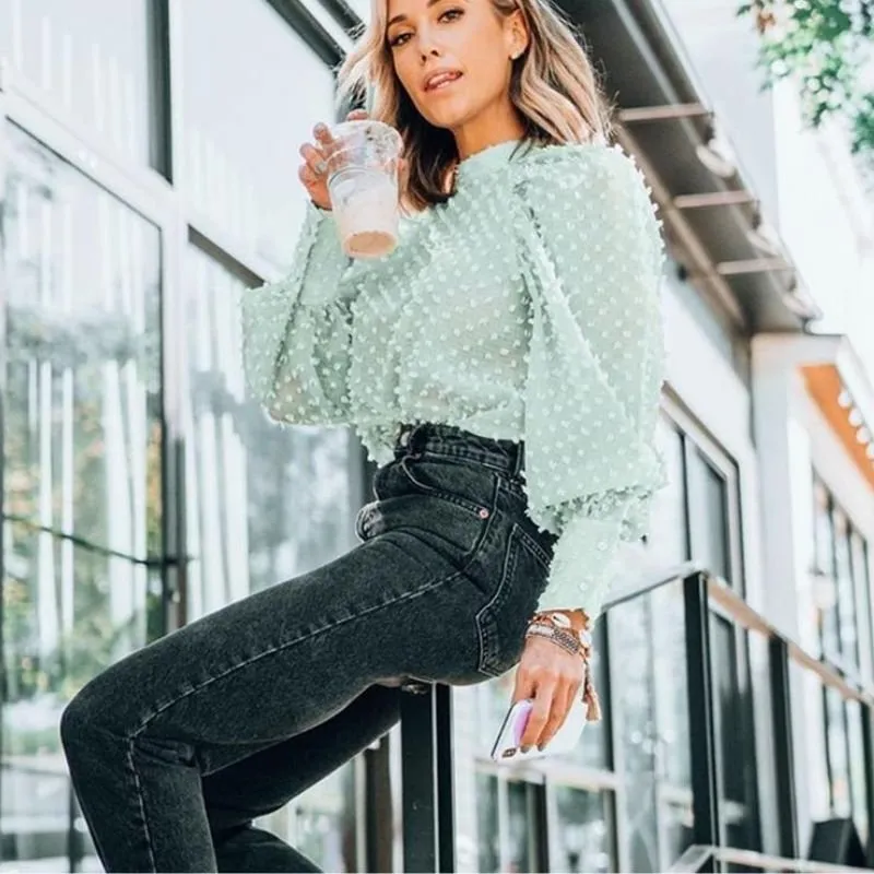 Blusa Manga Bufante Verde - Imagem 6