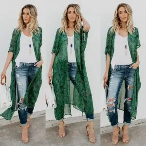 Kimono Longo Green