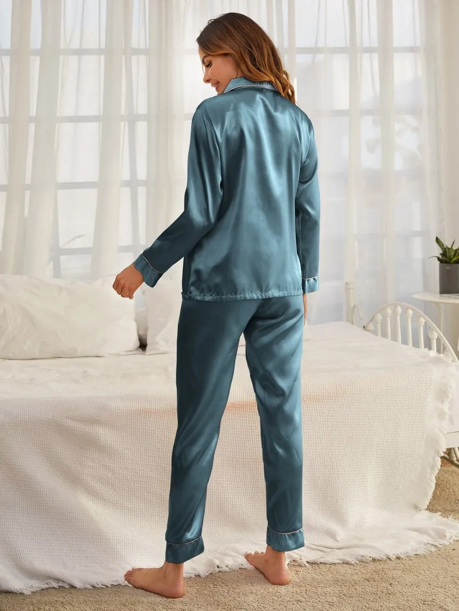 Pijama Longo Acetinado - Imagem 14