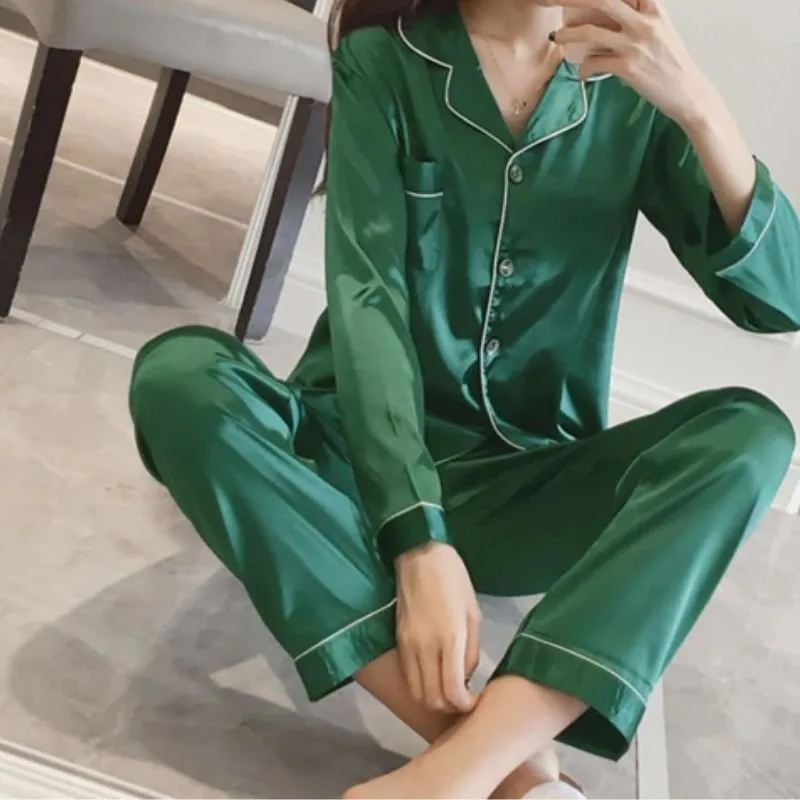 Pijama Longo Acetinado - Imagem 3