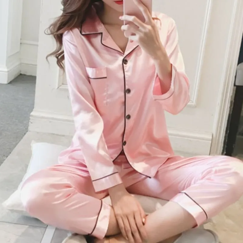 Pijama Longo Acetinado - Imagem 8