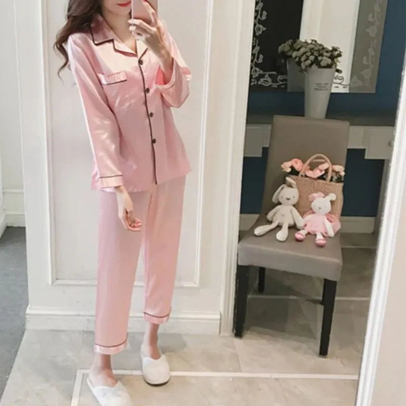 Pijama Longo Acetinado - Imagem 9