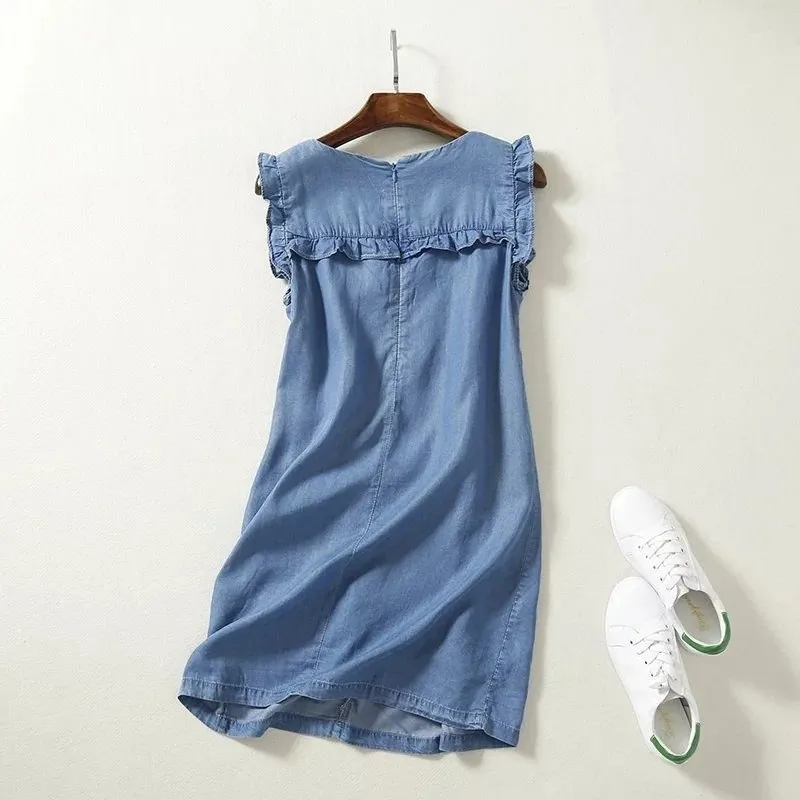 Vestido Curto Fluido Jeans - Imagem 2