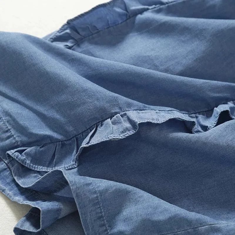 Vestido Curto Fluido Jeans - Imagem 4