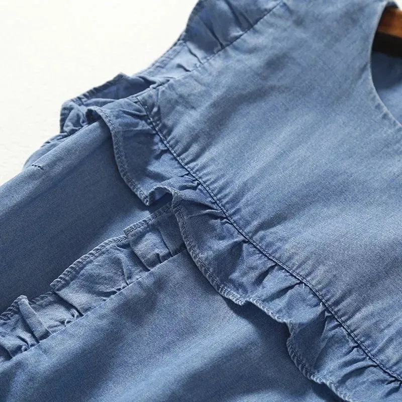 Vestido Curto Fluido Jeans - Imagem 6