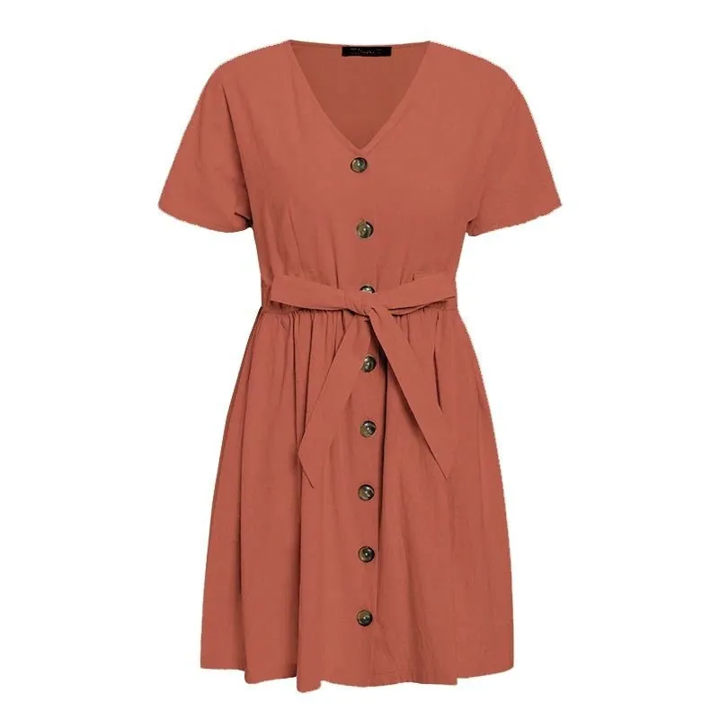 Vestido de Linho Acinturado - Imagem 9