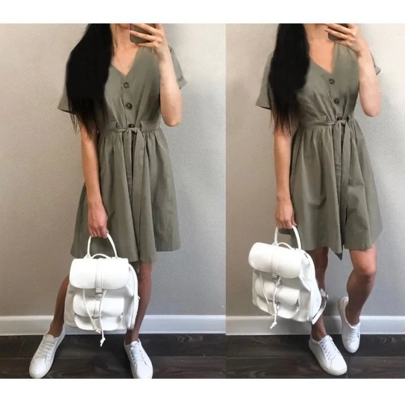 Vestido de Linho Acinturado - Imagem 5