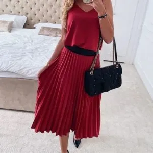 Vestido Saia Plissada
