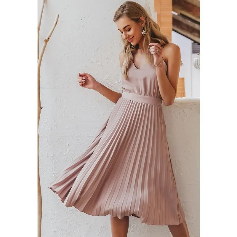 Vestido Saia Plissada