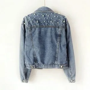 Jaqueta Jeans Pérolas